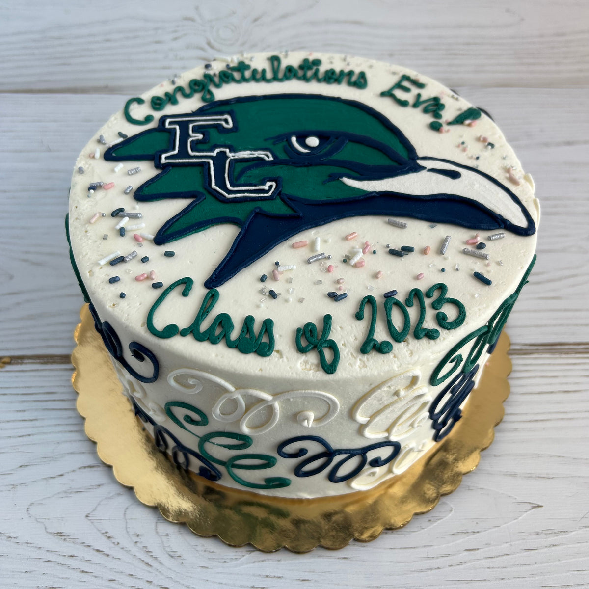 Endicott College Gulls Graduation Cake Harvard Sweet Boutique Inc