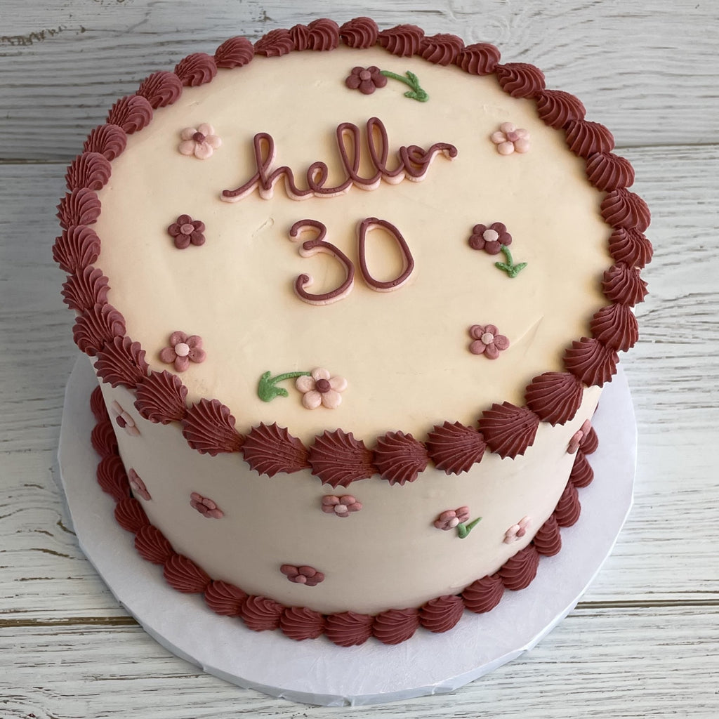 Dainty Floral Cake with Borders