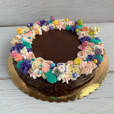 Easter Themed Flourless Chocolate Cake 10" (GF)