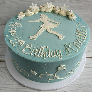 Ice Skating Silhouette Cake