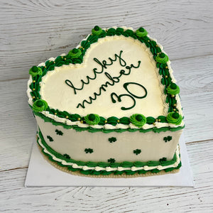 Lucky Number Heart-Shaped Cake