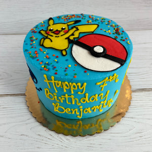 Pokemon Characters - Pikachu, Balbasaur, Psyduck, Mewtwo Cake