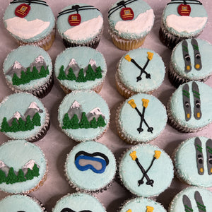 Skiing Cupcakes