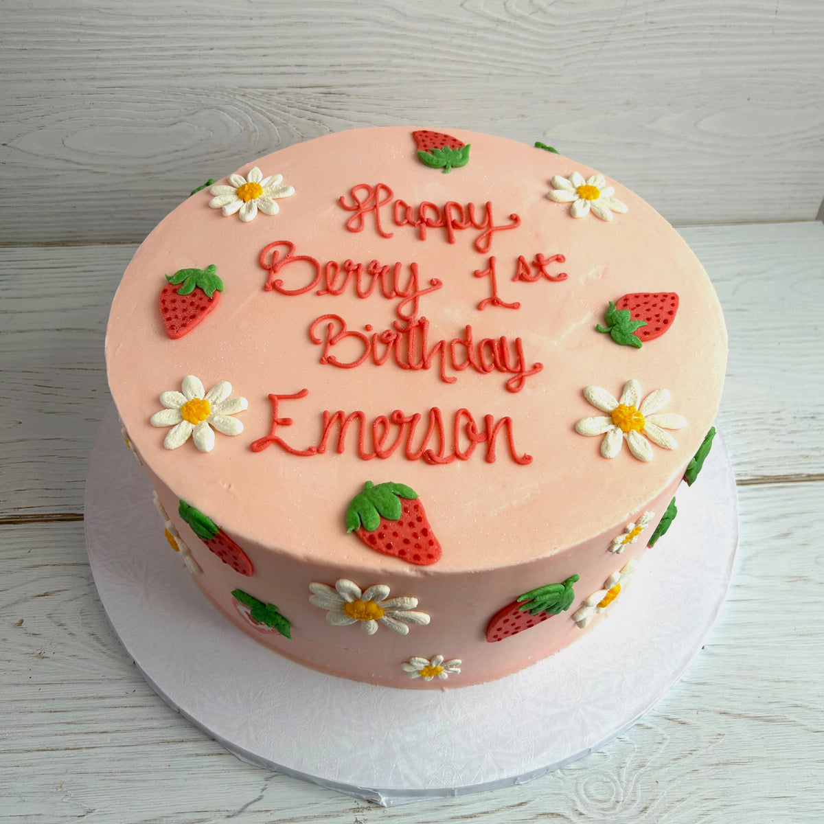 Strawberry Daisy Celebration Cake – Harvard Sweet Boutique Inc