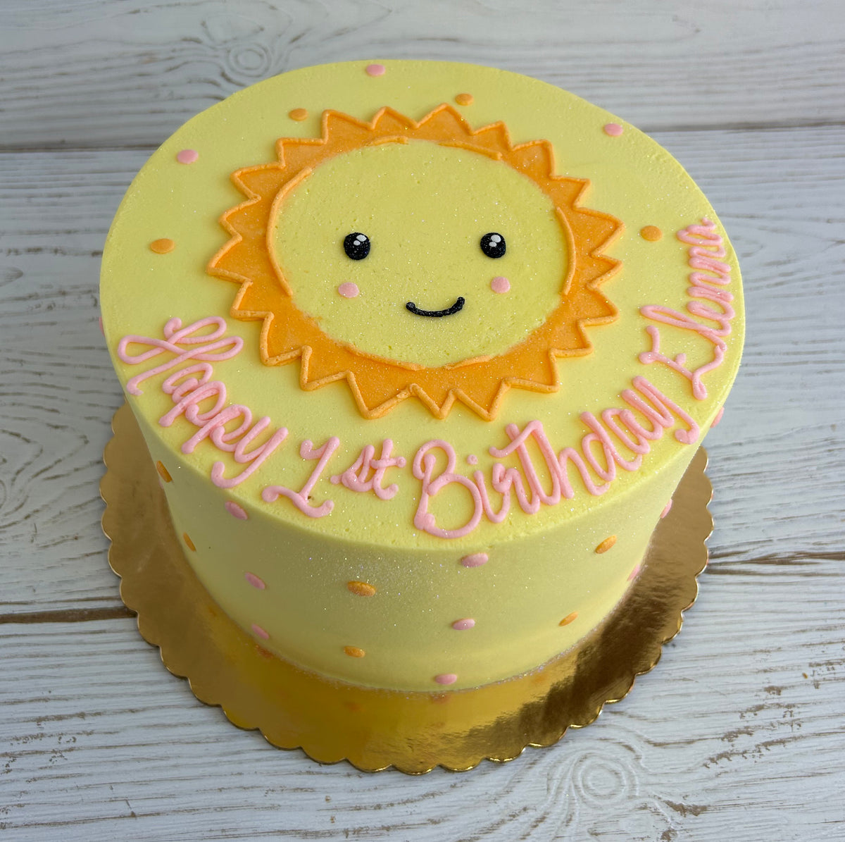 Sunshine 1st Birthday Cake – Harvard Sweet Boutique Inc