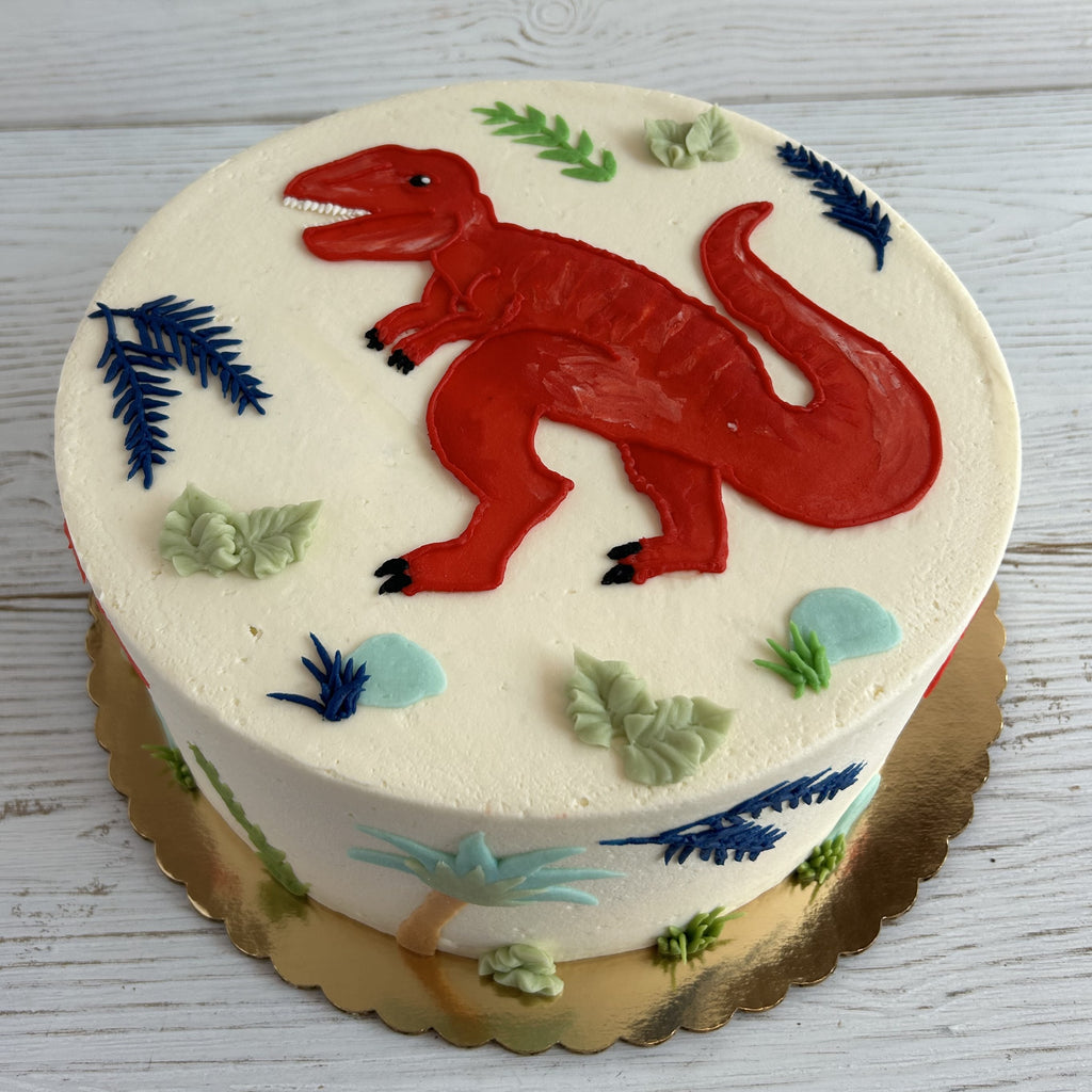 T Rex Cake with Trees & Ferns