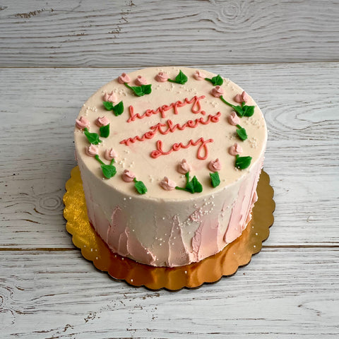 Watercolor and Rosebuds Cake