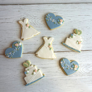 Wedding Dress, Wedding Cake & Heart Sugar Cookie Sets