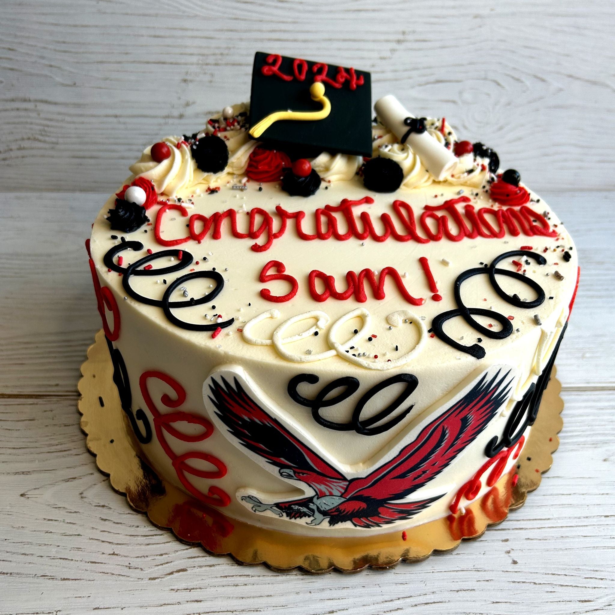 Graduation Logo Cake (Available for Hudson Hawk, Assabet, Nashoba Regional, Lincoln Sudbury, Bromfield/Harvard)