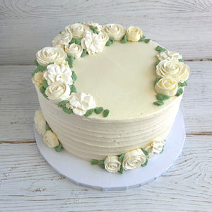 White on White Floral Cake