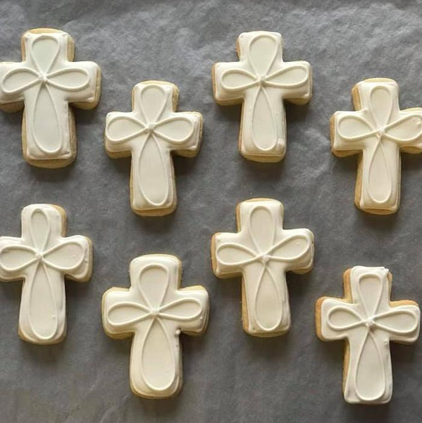 Crucifix or Cross Cookies with MonogrammrdbWreath, 2024 12 pieces