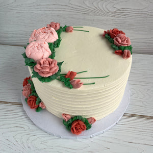 Pink Peonies Floral Cake